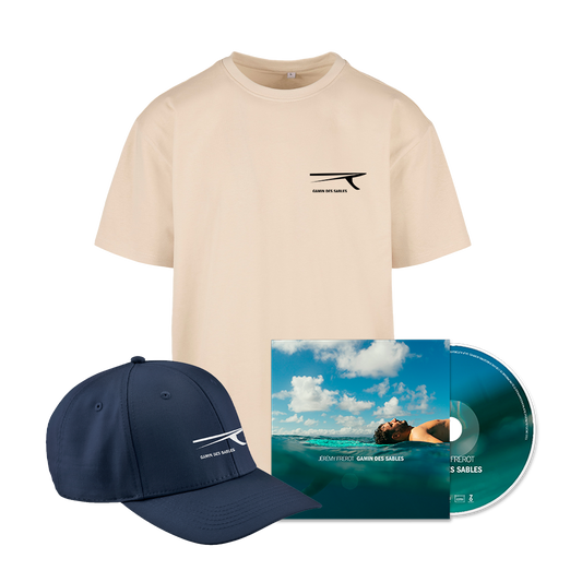 Pack Tee-shirt oversize brodé couleur Sable + casquette brodée