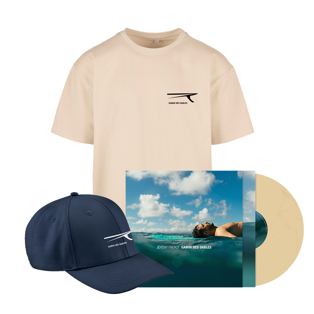 Pack Tee-shirt oversize brodé couleur Sable + casquette brodée