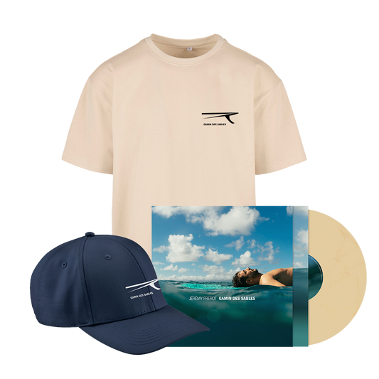 Pack Tee-shirt oversize brodé couleur Sable + casquette brodée